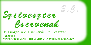 szilveszter cservenak business card